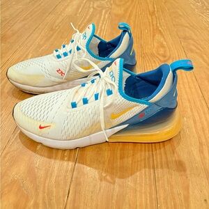 Nike Air Max 270 White/Blue/Yellow Sneakers